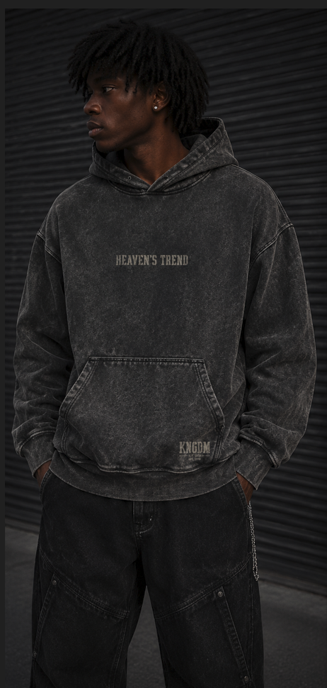 Heaven's Trend Faded Black Hoodie